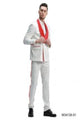Tazio Men's Skinny Fit 2 Piece Suit  Bold Color Accents