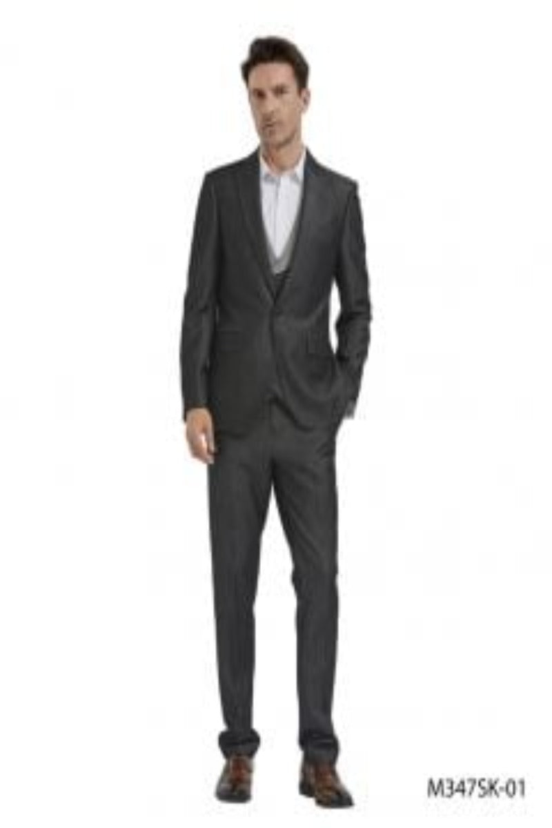 Pant, and Jacket Tazio Men's Skinny Fit 3-Piece Suit Two Tone Vest, Pant & Jacket - 38 Short Jacket+32 Waist Adjustable 28to34)(Height: 5 4 to5 7 )(Neck  15-16.5)S-M)