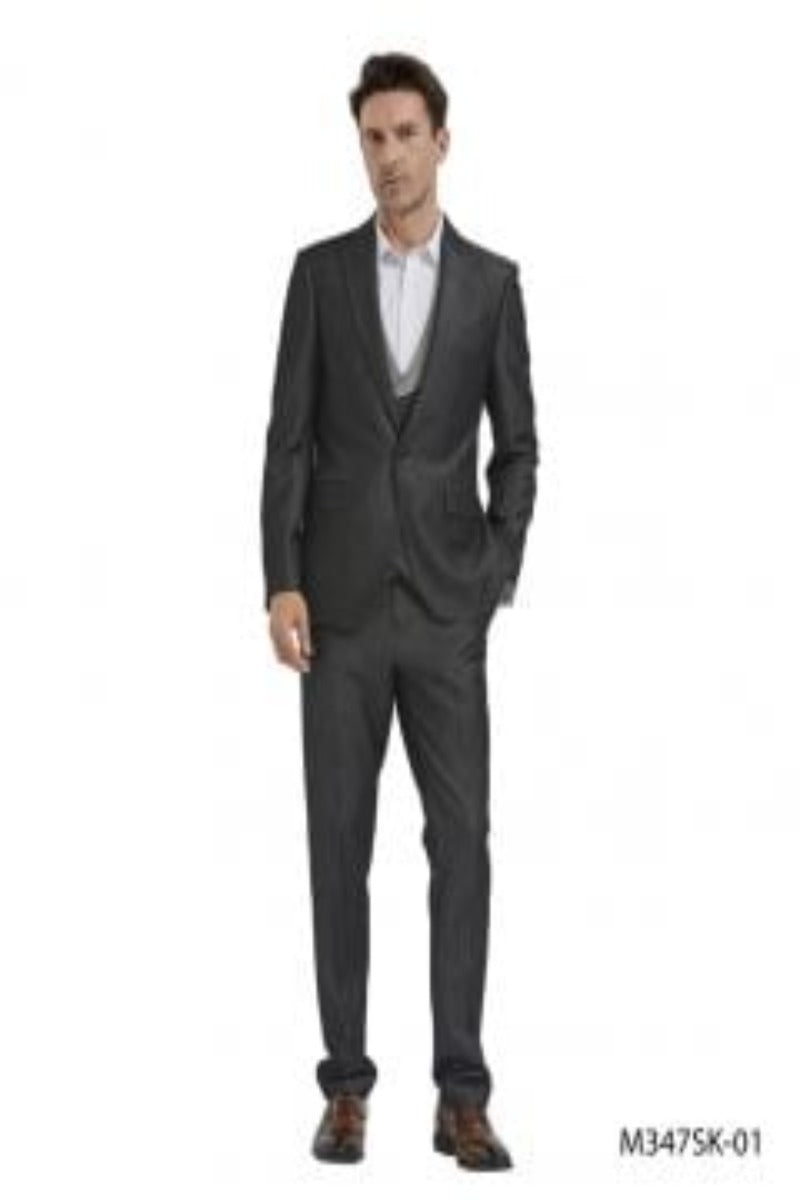 Pant, and Jacket Tazio Men's Skinny Fit 3-Piece Suit Two Tone Vest, Pant & Jacket