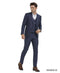 Tazio Men's Light Windowpane Skinny Fit 3-Piece Suit Perfect for Formal Occasions