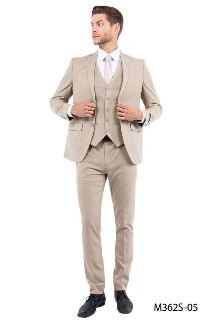 Zegarie Slim Fit 3-Pc black Suit (Solid Colors)