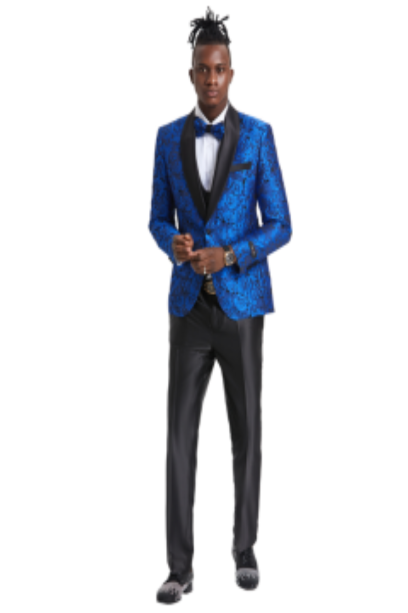 Tazio Men's 4-Piece Skinny Fit Paisley Suit  Award-Winning Design