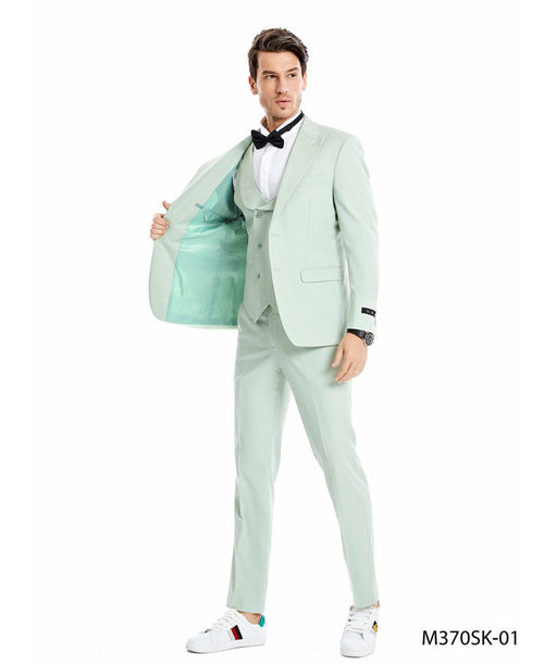 Tazio Men's Light Skinny Fit 3-Piece Suit