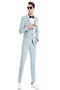 Tazio Men's 3-Piece Skinny Fit Suit with Tone-on-Tone Pinstripes