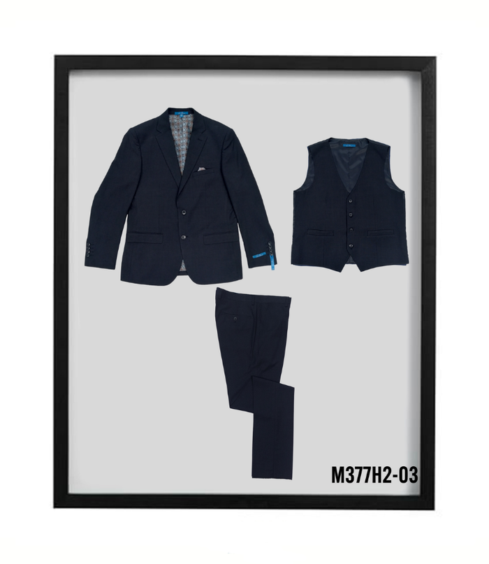Sean Alexander Men's 3 Pc Hybrid Fit Suit Solid Colors black