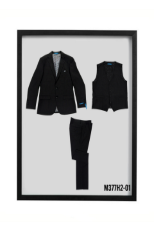 Sean Alexander Men's 3 Pc Hybrid Fit Suit Solid Colors black