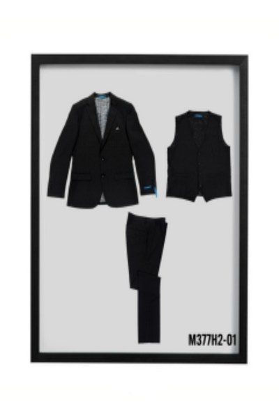 Sean Alexander Men's 3 Pc Hybrid Fit Suit Solid Colors black