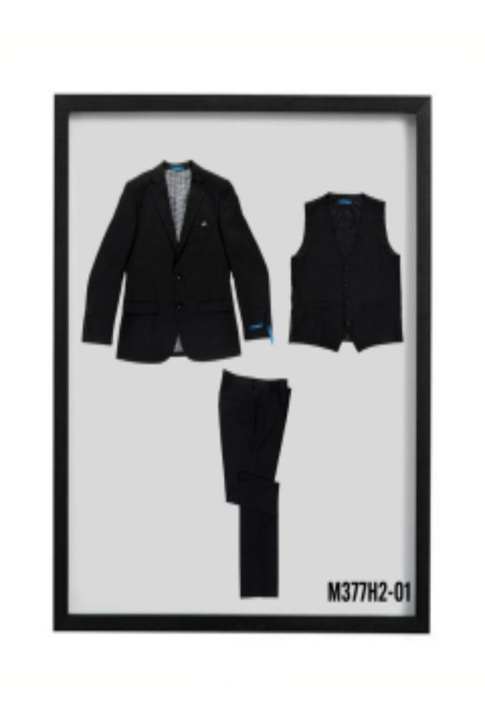 Sean Alexander Men's 3 Pc Hybrid Fit Suit Solid Colors black