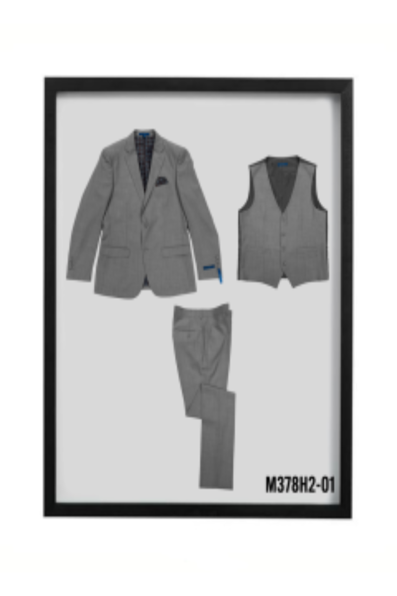 Sean Alexander Men's Solid 3-Piece Hybrid Fit Suit