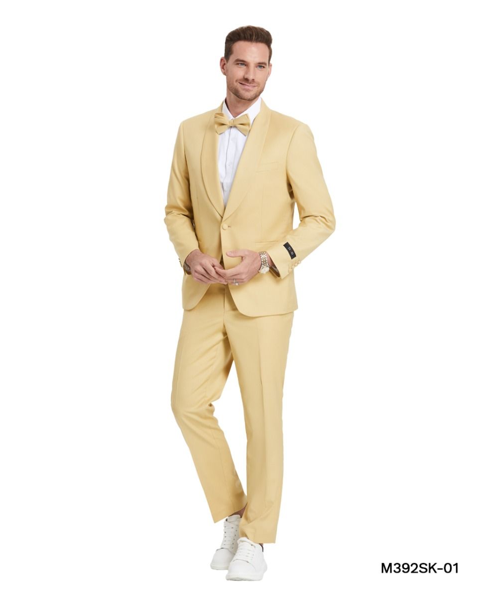 Men's Skinny Fit 2 Piece Colorful Smooth Suit