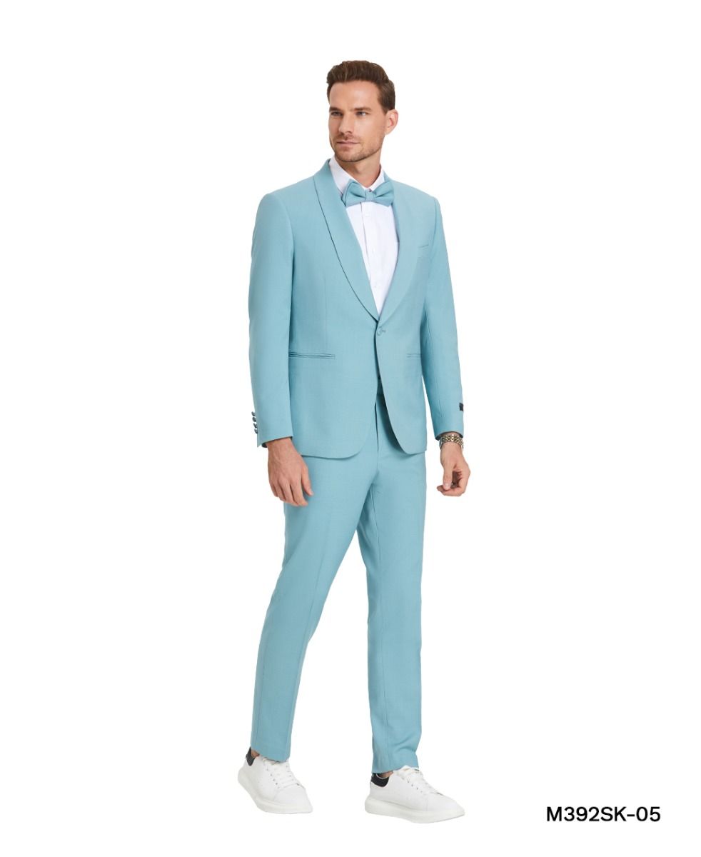 Men's Skinny Fit 2 Piece Colorful Smooth Suit - 38 Short Jacket+32 Waist Adjustable 28to34)(Height: 5 4 to5 7 )(Neck  15-16.5)S-M)