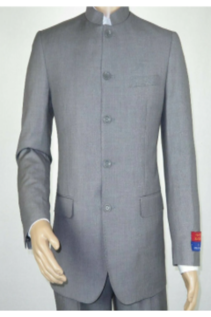 Collar Apollo King Men's 5 Button Mandarin Collar Nehru 2 Piece Suit