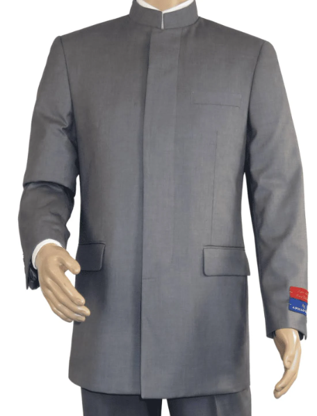 Apollo King Men's 2 Piece Hidden Button Nehru Suit