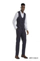 Tazio Men's Madras Pattern 2-Piece Skinny Fit Vest Set