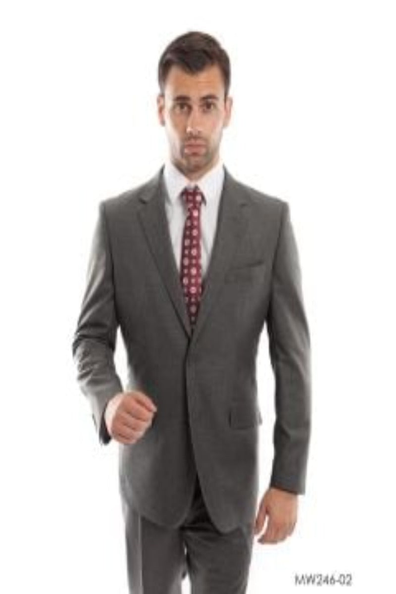 Zegarie Men's Wool Suit 2-pc Modern Fit - Solid Colors - 38 Short Jacket+32 Waist Adjustable 28to34)(Height: 5 4 to5 7 )(Neck  15-16.5)S-M)