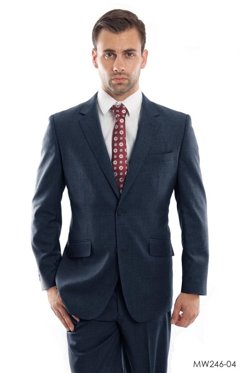 Zegarie Men's Wool Suit 2-pc Modern Fit - Solid Colors - 38 Short Jacket+32 Waist Adjustable 28to34)(Height: 5 4 to5 7 )(Neck  15-16.5)S-M)