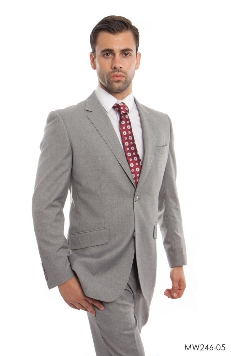 Zegarie Men's Wool Suit 2-pc Modern Fit - Solid Colors - 38 Short Jacket+32 Waist Adjustable 28to34)(Height: 5 4 to5 7 )(Neck  15-16.5)S-M)