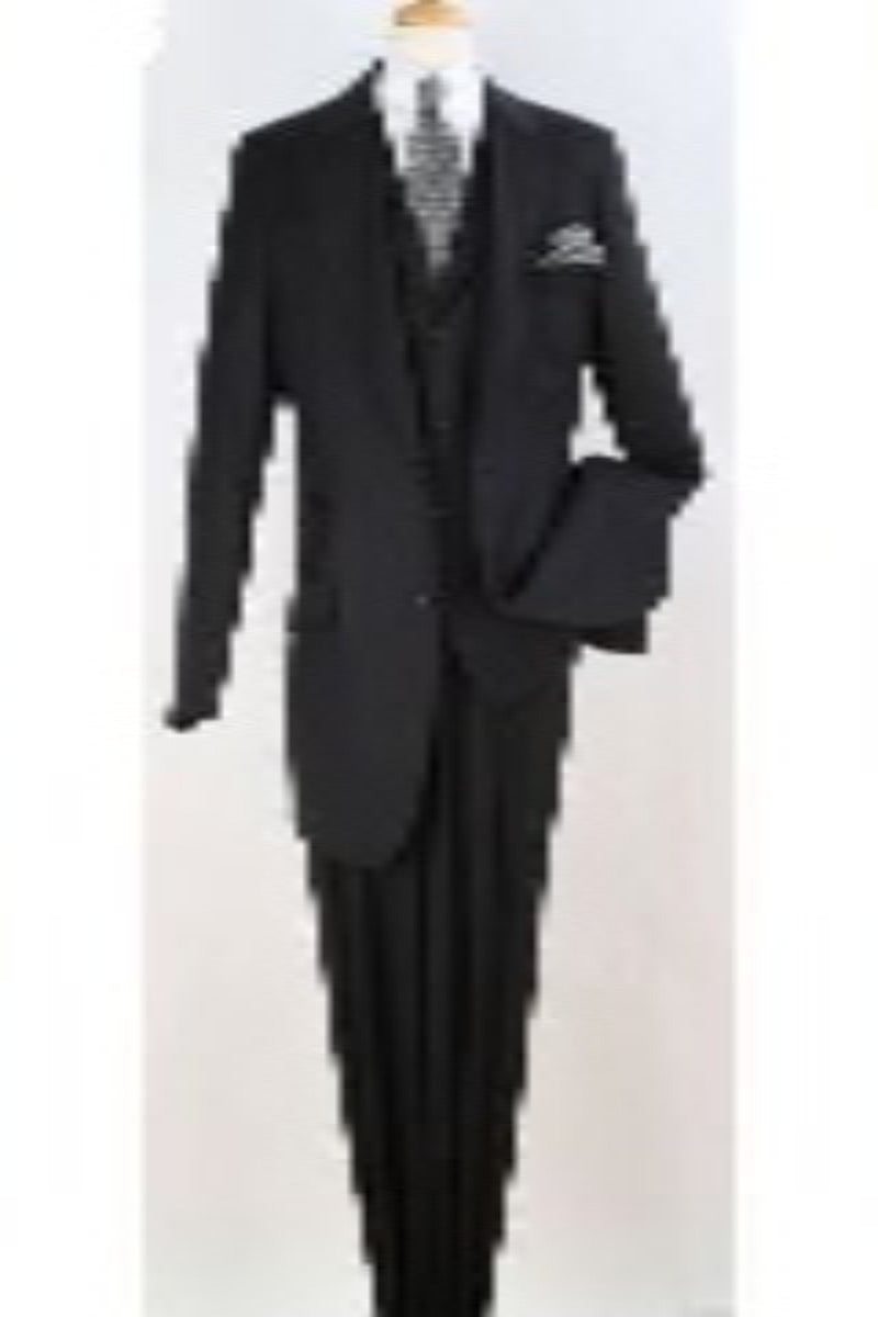 Apollo King Men's Stylish 100% Wool 3pc Fashion Suit Peak Lapel