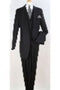 Apollo King Men's Stylish 100% Wool 3pc Fashion Suit Peak Lapel in black