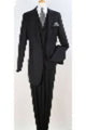 Apollo King Men's Stylish 100% Wool 3pc Fashion Suit Peak Lapel in black