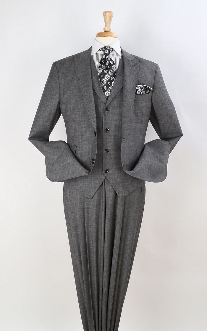 Apollo King Men's 3pc 100% Wool Suit Peak Lapel for Fashionable Look