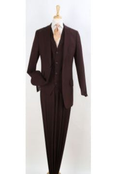 Apollo King Men's 3pc 100% Wool Suit - Peak Lapel for Fashionable Look