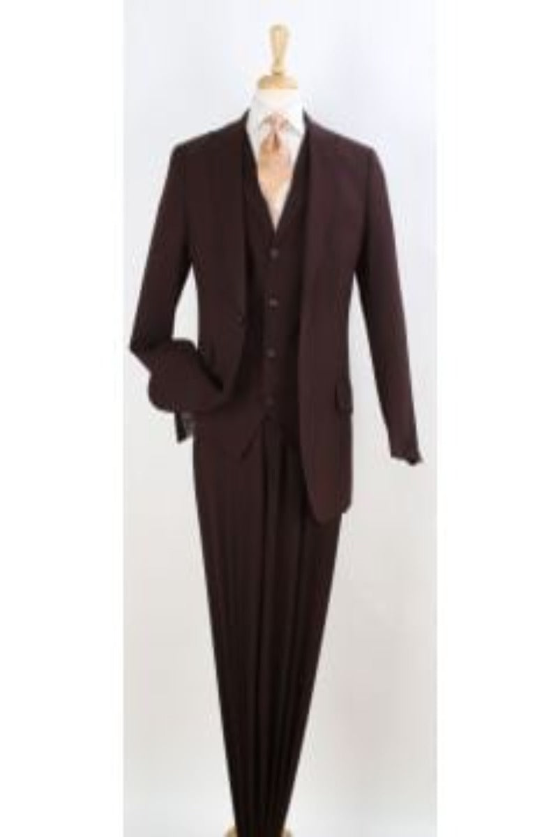 Apollo King Men's 3pc 100% Wool Suit Peak Lapel for Fashionable Look