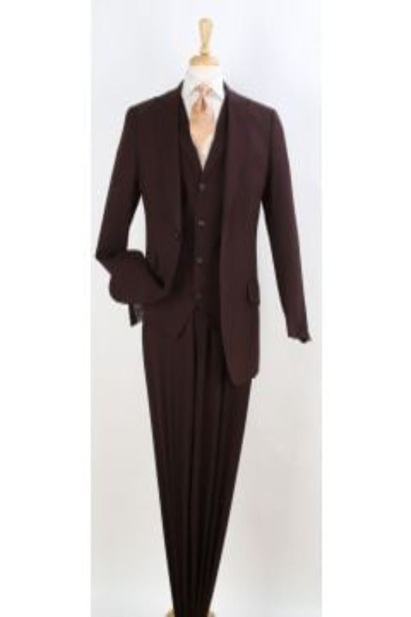 Apollo King Men's 3pc 100% Wool Suit Peak Lapel for Fashionable Look