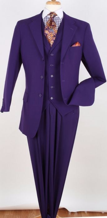 Royal Diamond Men's Solid Colors purple/blue/tan/greySuit - Outlet Fashion