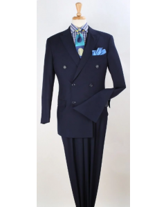 Royal Diamond Men's 2pc Double-Breasted Suit w/ Pleated Pants | Formalwear