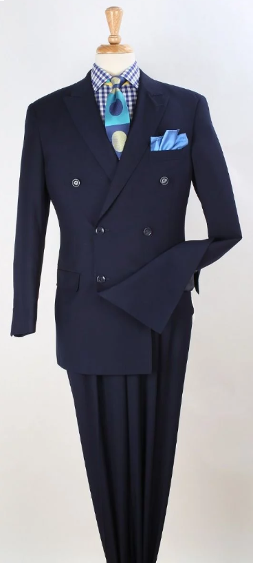 Royal Diamond Men's 2pc Double-Breasted Suit w/ Pleated Pants | Formalwear