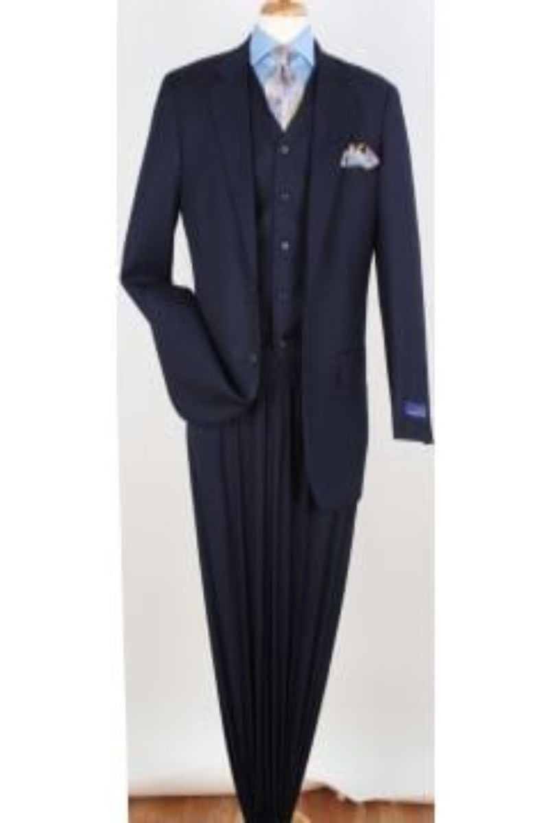 Apollo King Men's Executive 3-Piece Suit Pleated Pants Formal Wear