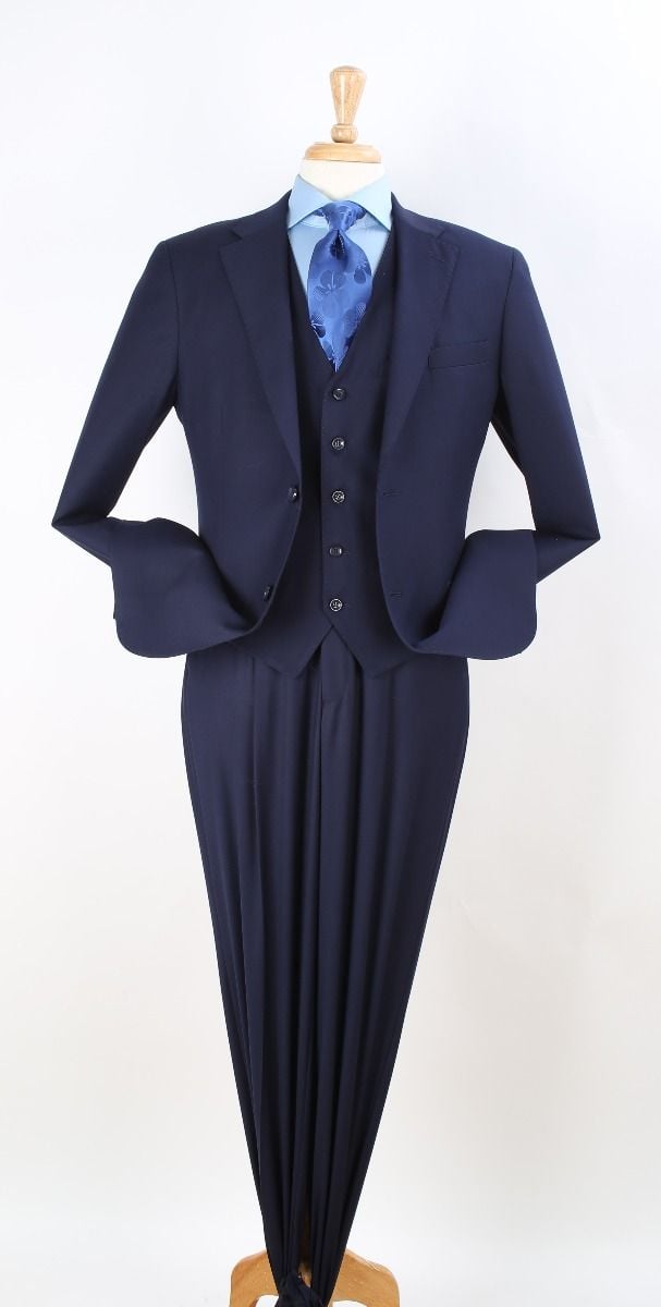 Formal Outfit Royal Diamond Men's 3 Pc Executive Suit Classic Business Formal - 38 Short Jacket+32 Waist Adjustable 28to34)(Height: 5 4 to5 7 )(Neck  15-16.5)S-M)