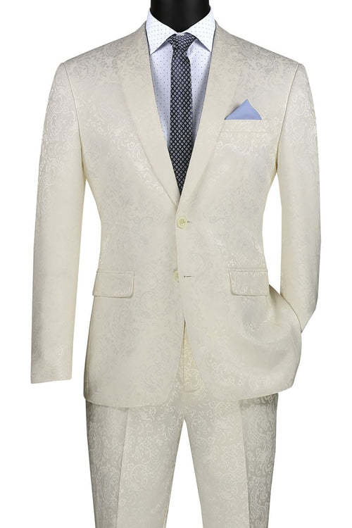 Vinci Mens 2-Piece Slim Fit Suit - Stylish Pattern Accents