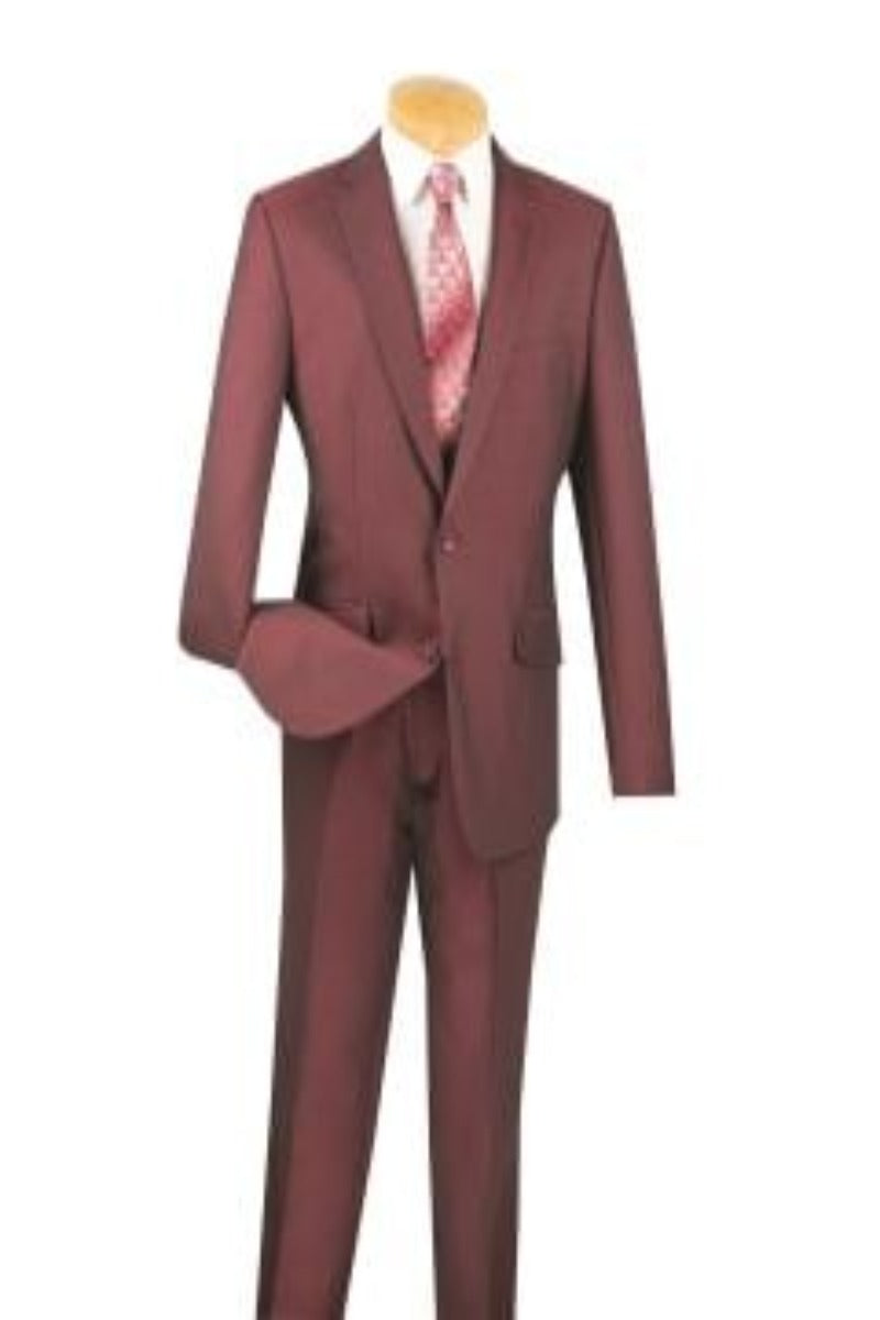 Vinci Men's 2-Piece Slim Fit Textured Weave Suit