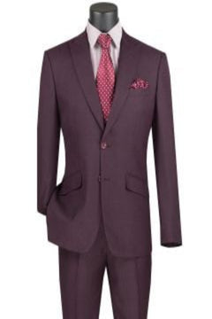 Vinci Men's 2-Piece Slim-Fit Windowpane Suit - Accent Design