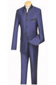 Vinci Men's Slim Fit Sharkskin 2-Piece Nehru Suit