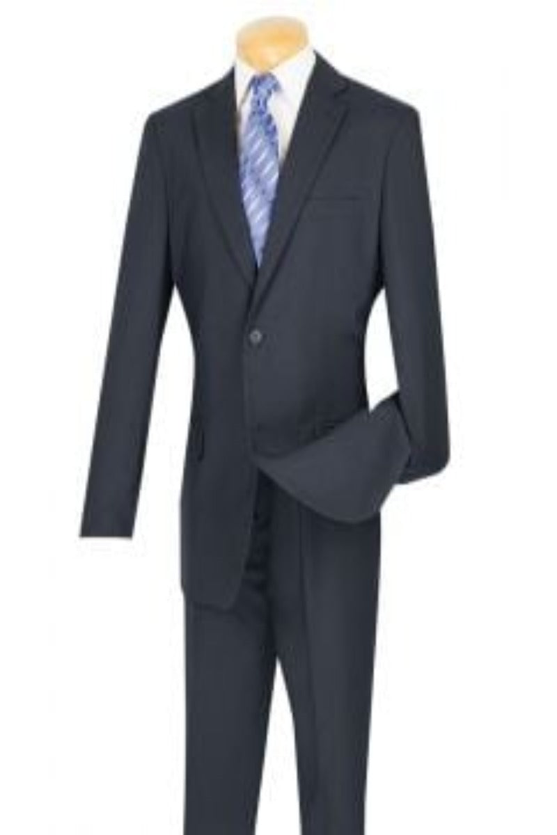 Vinci Men's 2-Piece Poplin Suit - 2-Button Jacket & Flat-Front Pants | Discount