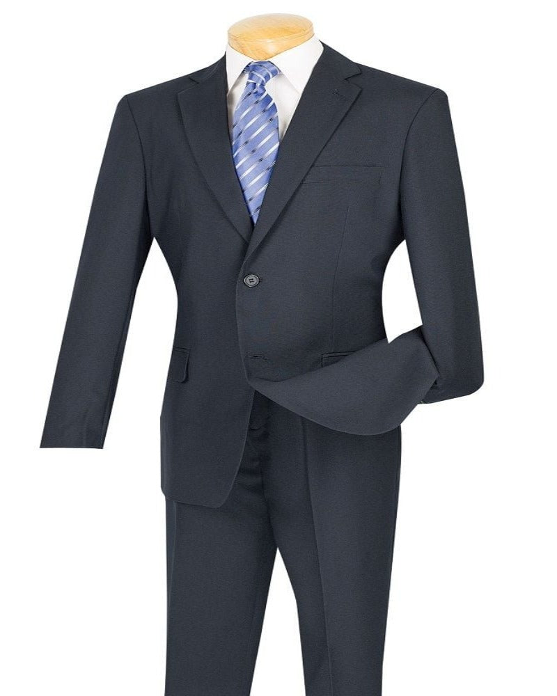 Vinci Men's 2-Piece Poplin Suit - 2-Button Jacket & Flat-Front Pants | Discount