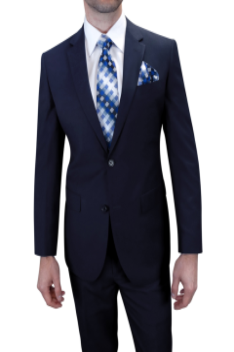 Pacelli by Zacchi Men's 2 Piece Executive Suit  Solid Colors blue - 38 Short Jacket+32 Waist Adjustable 28to34)(Height: 5 4 to5 7 )(Neck  15-16.5)S-M)