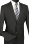 Vinci Men's Slim Fit 2-Button Suits in black - Classic Elegance