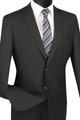Vinci Men's Slim Fit 2-Button Suits in black - Classic Elegance