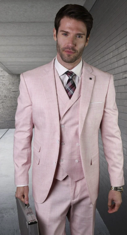 Color Men's 100% Wool 3Piece Suit  Soft Textured Solid Color Outlet - 38 Short Jacket+32 Waist Adjustable 28to34)(Height: 5 4 to5 7 )(Neck  15-16.5)S-M)