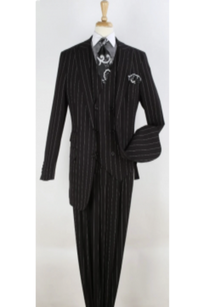 Royal Diamond Men's Outlet 3-Piece Bold Pinstripe Suit