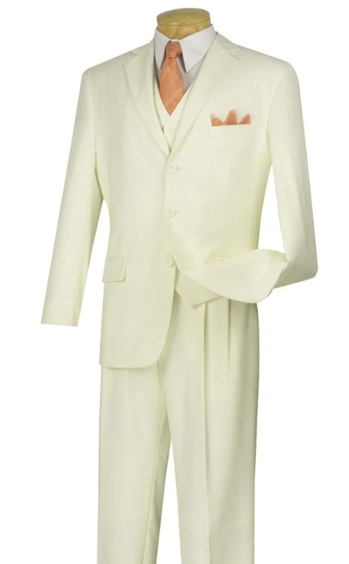 Royal Diamond Men's 3-Piece Poplin Suit  Business Ready Fashion - 38 Short Jacket+32 Waist Adjustable 28to34)(Height: 5 4 to5 7 )(Neck  15-16.5)S-M)