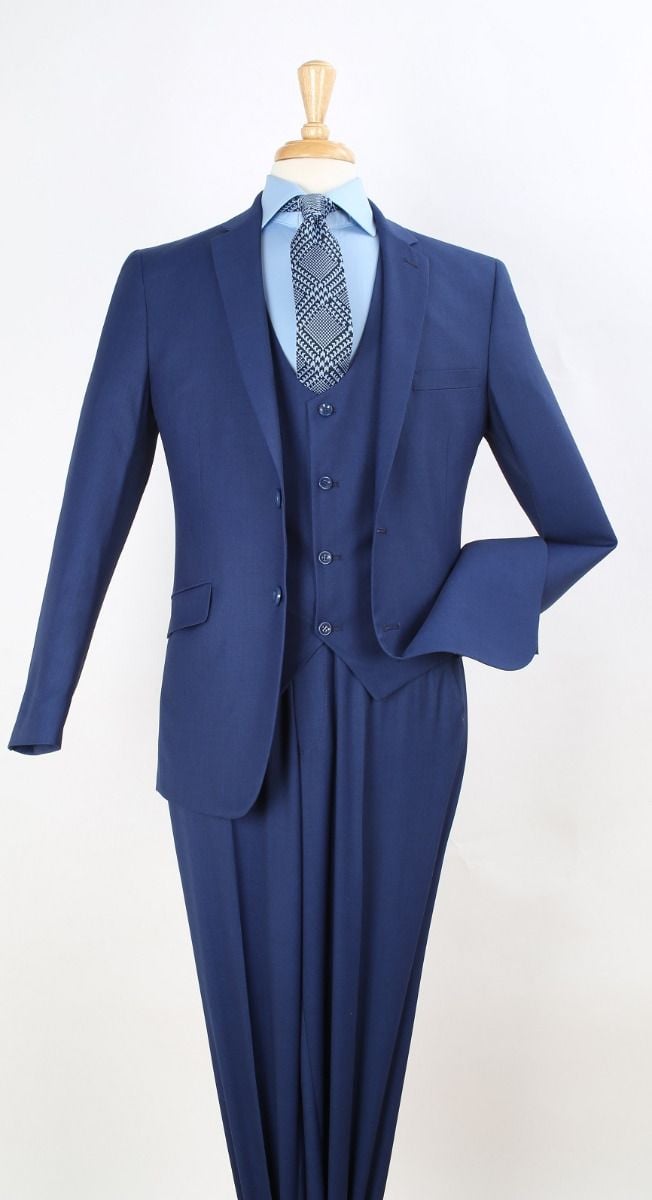 Royal Diamond Slim Fit 3 Piece Fashion Suit Low Cut Vest for Men - 38 Short Jacket+32 Waist Adjustable 28to34)(Height: 5 4 to5 7 )(Neck  15-16.5)S-M)