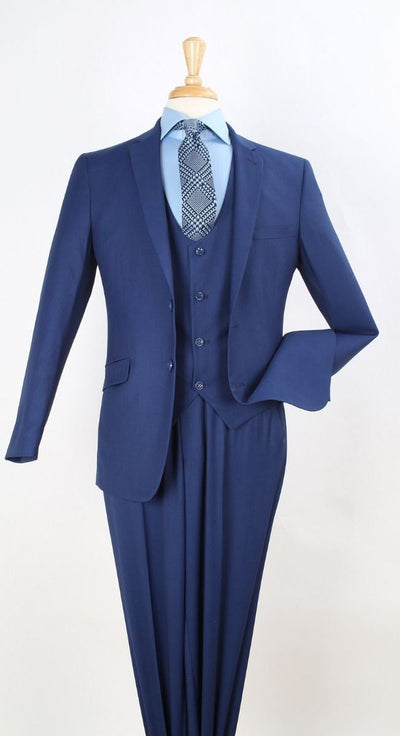 Royal Diamond Slim Fit 3 Piece Fashion Suit Low Cut Vest for Men