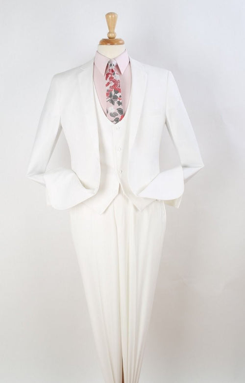 Royal Diamond Slim Fit 3 Piece Fashion Suit Low Cut Vest for Men