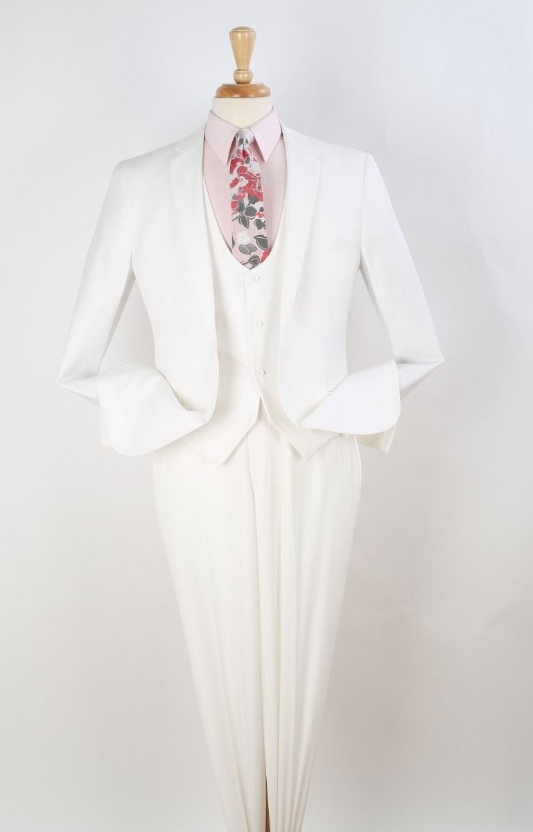 Royal Diamond Slim Fit 3 Piece Fashion Suit Low Cut Vest for Men - 38 Short Jacket+32 Waist Adjustable 28to34)(Height: 5 4 to5 7 )(Neck  15-16.5)S-M)