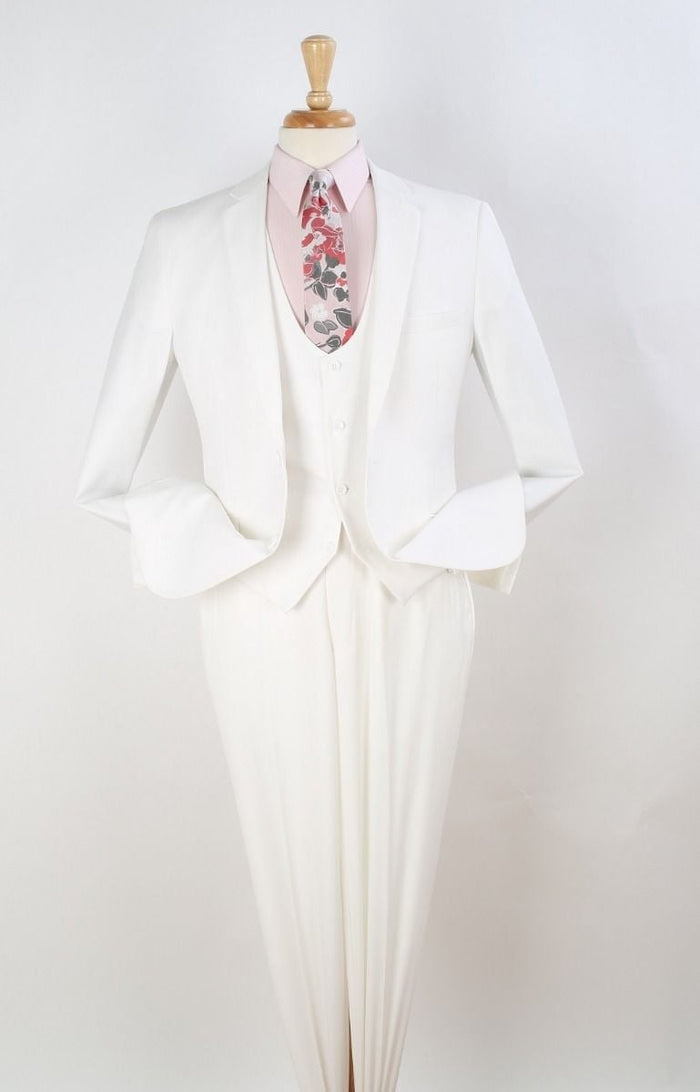 Royal Diamond Slim Fit 3 Piece Fashion Suit Low Cut Vest for Men
